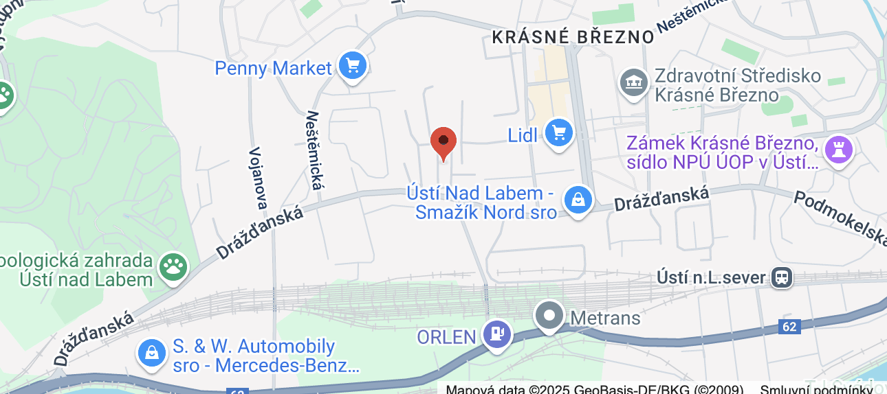 Mapa — Drážďanská 858, Ústí nad Labem